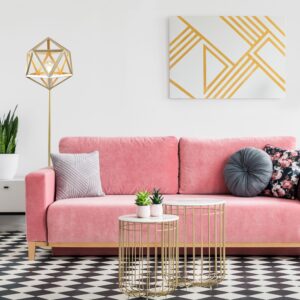 Lampa podłogowa Sanico Polux Goldlux złota DENMARK E27 318855