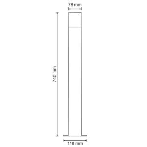 Sanico Goldlux lampa ogrodowa kwadratowa stojąca słupek NEW YORK 74 cm E27 IP44 grafitowa  304636