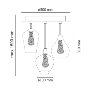 Lampa loft wisząca DYSON 3xG9 Goldlux Polux 308061