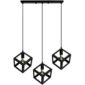 Sanico Polux nowoczesna metalowa industrialna lampa wisząca LOFT SWEDEN 3xE27 IP20 180cm czarna 310361