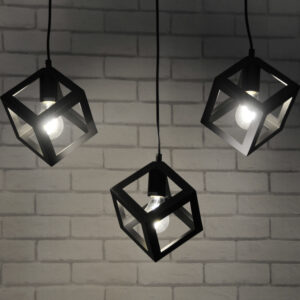 Sanico Polux nowoczesna metalowa industrialna lampa wisząca LOFT SWEDEN 3xE27 IP20 180cm czarna 310361