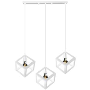 Sanico Polux nowoczesna industrialna lampa wisząca LOFT SWEDEN 3xE27 180cm biała 312457