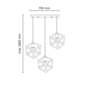 Sanico Polux nowoczesna industrialna lampa wisząca LOFT SWEDEN 3xE27 180cm biała 312457