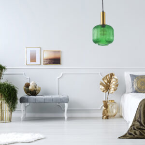 Sanico Polux lampa wisząca  CUMBRIA 1xE27 100cm 20W IP20 zielony złoty 317414