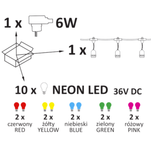 Sanico Goldlux magiczna Tajlandia Girlanda ogrodowa LED PARTY NEON kolorowy zestaw 7,6m 322166