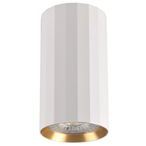 Sanico Goldlux nowoczesny aluminiowy reflektor sufitowy LOFT NICEA 1xGU10 10W 10cm IP20 biały złoty 323460