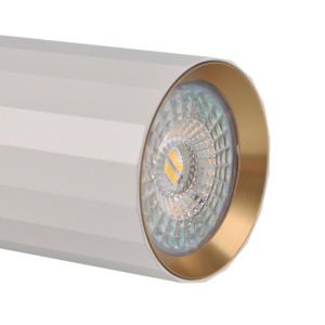 Sanico Goldlux nowoczesny aluminiowy reflektor sufitowy LOFT NICEA 1xGU10 10W 10cm IP20 biały złoty 323460