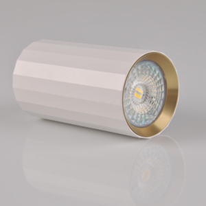 Sanico Goldlux nowoczesny aluminiowy reflektor sufitowy LOFT NICEA 1xGU10 10W 10cm IP20 biały złoty 323460