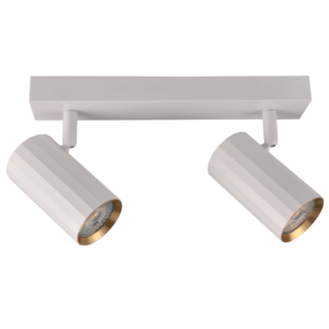 Sanico Goldlux nowoczesny aluminiowy reflektor sufitowy LOFT NICEA 2xGU10 2x10W 26cm IP20 biały złoty 323484