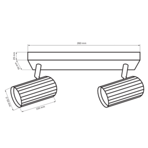Sanico Goldlux nowoczesny aluminiowy reflektor sufitowy LOFT NICEA 2xGU10 2x10W 26cm IP20 biały złoty 323484