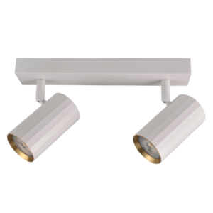 Sanico Goldlux nowoczesny aluminiowy reflektor sufitowy LOFT NICEA 2xGU10 2x10W 26cm IP20 biały złoty 323484