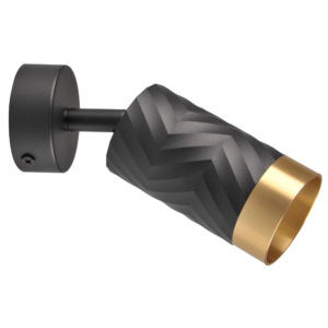 Sanico Goldlux nowoczesny aluminiowy reflektor loft ARRAS 1xGU10 oprawa ścienno sufitowa czarno złota 323538