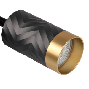 Sanico Goldlux nowoczesny aluminiowy reflektor loft ARRAS 1xGU10 oprawa ścienno sufitowa czarno złota 323538