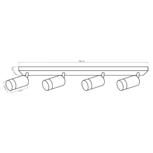 Sanico Goldlux nowoczesna aluminiowa industrialna oprawa loft listwa ścienno sufitowa ARRAS 4xGU10 4X10W czarno złota 323569