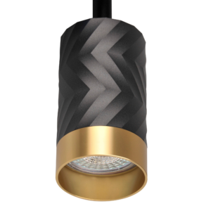 Nowoczesna aluminiowa industrialna lampa Sanico Goldlux reflektor listwa szyna LOFT ARRAS 6xGU10 sufitowa czarno złota 323576