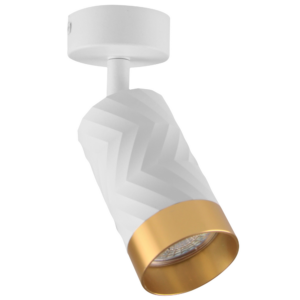 Sanico Goldlux nowoczesny aluminiowy reflektor loft ARRAS 1xGU10 oprawa ścienno sufitowa biało złota 323590
