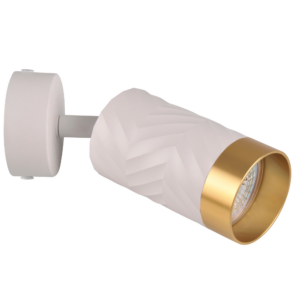 Sanico Goldlux nowoczesny aluminiowy reflektor loft ARRAS 1xGU10 oprawa ścienno sufitowa biało złota 323590