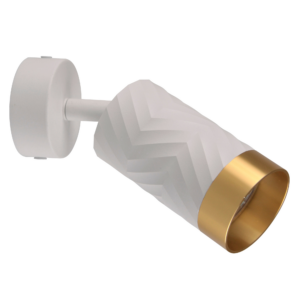Sanico Goldlux nowoczesny aluminiowy reflektor loft ARRAS 1xGU10 oprawa ścienno sufitowa biało złota 323590