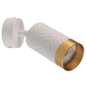 Sanico Goldlux nowoczesny aluminiowy reflektor loft ARRAS 1xGU10 oprawa ścienno sufitowa biało złota 323590