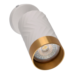 Sanico Goldlux nowoczesny aluminiowy reflektor loft ARRAS 1xGU10 oprawa ścienno sufitowa biało złota 323590