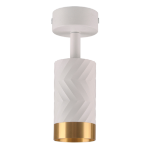Sanico Goldlux nowoczesny aluminiowy reflektor loft ARRAS 1xGU10 oprawa ścienno sufitowa biało złota 323590