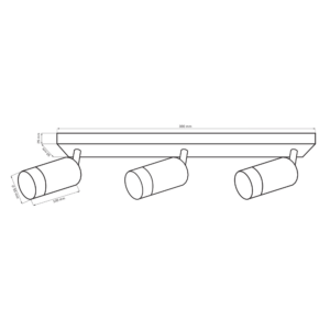 'Sanico Goldlux aluminiowa lampa ścienno sufitowa listwa biało złota ze wzorem 3 reflektorki  LOFT ARRAS 3xGU10 39cm 3x10W IP20 323613
