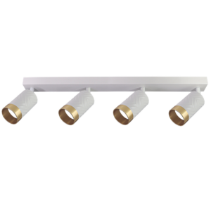 Sanico Goldlux nowoczesna aluminiowa lampa loft listwa ścienno sufitowa reflektor ARRAS 4xGU10 biała złota 323620
