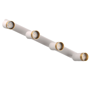 Sanico Goldlux nowoczesna aluminiowa lampa loft listwa ścienno sufitowa reflektor ARRAS 4xGU10 biała złota 323620