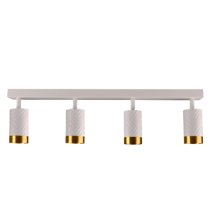 Sanico Goldlux nowoczesna aluminiowa lampa loft listwa ścienno sufitowa reflektor ARRAS 4xGU10 biała złota 323620