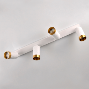 Sanico Goldlux nowoczesna aluminiowa lampa loft listwa ścienno sufitowa reflektor ARRAS 4xGU10 biała złota 323620
