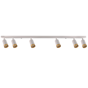 Sanico Goldlux nowoczesna aluminiowa lampa sufitowa loft szyna listwa SPOT biało złota ARRAS 6xGU10 323637
