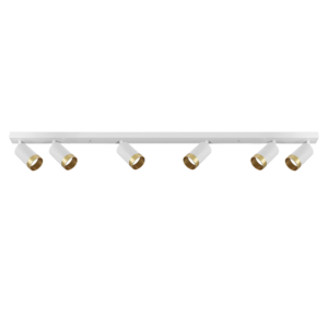 Sanico Goldlux nowoczesna aluminiowa lampa sufitowa loft szyna listwa SPOT biało złota ARRAS 6xGU10 323637