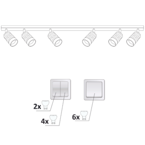 Sanico Goldlux nowoczesna aluminiowa lampa sufitowa loft szyna listwa SPOT biało złota ARRAS 6xGU10 323637