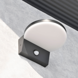 Sanico Goldlux kinkiet ogrodowy oprawa elewacyjna TESA R SMD LED IP54 z czujnikiem ruchu i zmierzchu czarna 324030