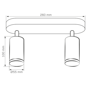 Sanico Goldlux reflektor loftowy listwa ścienno sufitowa TURYN 2xGU10 biała 324795