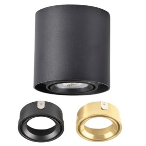 Oprawa natynkowa sufitowa okrągła ruchoma XENO 1xGU10 czarna/złota GOLDLUX 325372