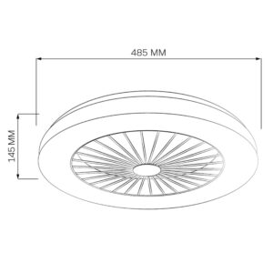Sanico Goldlux Polux Plafon KENYA z wentylatorem i pilotem LED 50cm 48W  zmienna barwa światła 3000K-6500K 5300lm IP20 325808