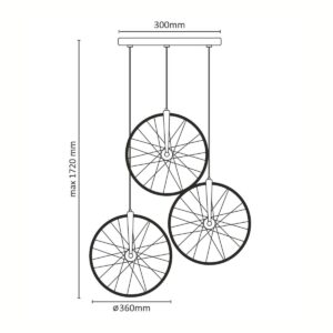 Lampa wisząca chrom Sanico Polux Goldlux BICYKL LED 33W 3000K 307569
