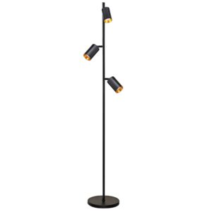 Sanico Goldlux nowoczesna loftowa lampa podłogowa MARIBEL 3xGU10 czarno złota 326577