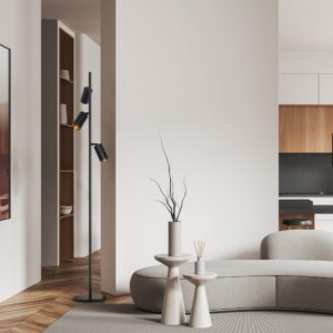 Sanico Goldlux nowoczesna loftowa lampa podłogowa MARIBEL 3xGU10 czarno złota 326577