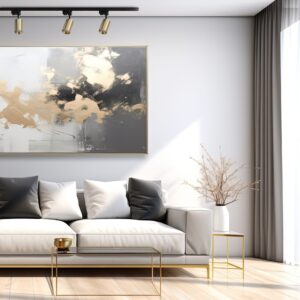 Sanico Goldlux nowoczesny aluminiowy reflektor loft zestaw szynowy 1-fazowy 1m MARIBEL 3xGU10 złoty czarny 327611