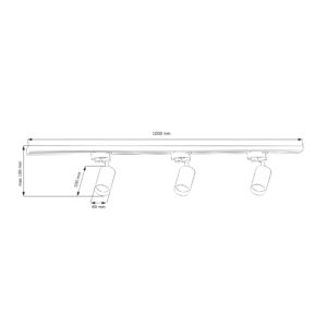 Sanico Goldlux nowoczesny aluminiowy reflektor loft zestaw szynowy 1-fazowy 1m MARIBEL 3xGU10 złoty czarny 327611