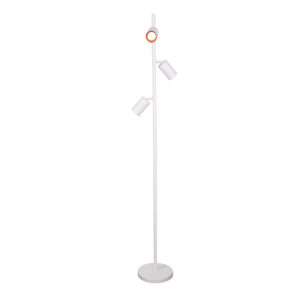 MARIBEL 3xGU10 lampa podłogowa biała złota 328199