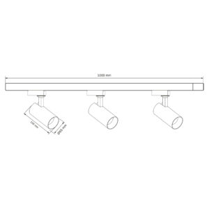 Sanico Goldlux zestaw szynowy SHARK 3x20W LED COB 1-fazowy czarny 4000K 329059