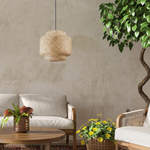 Sanico Goldlux lampa wisząca BERTA 1xE27 beżowa IP20 - 328410