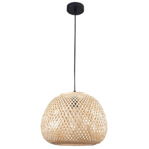 Lampa wisząca ZANZIBAR 1xE27 naturalna beżowa w stylu boho 329196 Sanico Goldlux