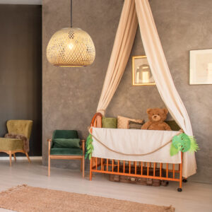 Lampa wisząca ZANZIBAR 1xE27 naturalna beżowa w stylu boho 329196 Sanico Goldlux
