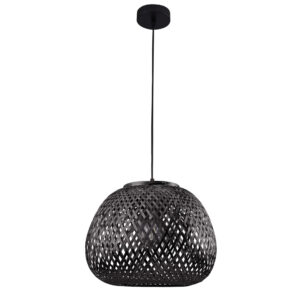 Lampa wisząca ZANZIBAR 1xE27 czarna w stylu boho 329219 Sanico Goldlux