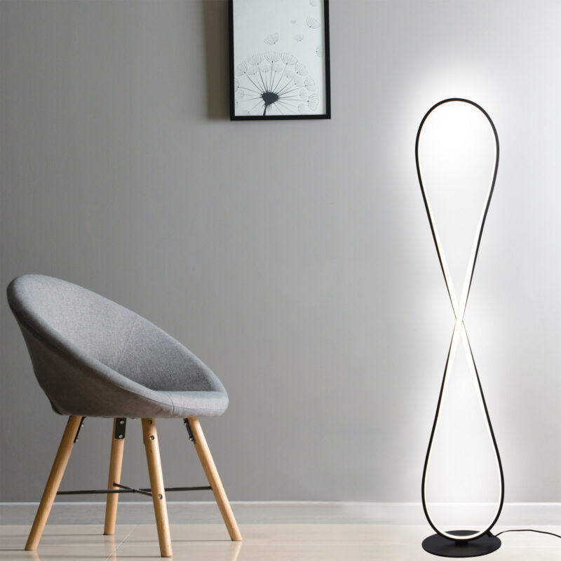 Lampa podłogowa LED INFINITO 32W 4000K czarna 330161 Sanico Goldlux