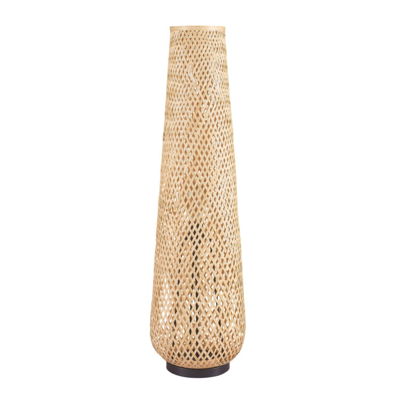 Lampa podłogowa ZANZIBAR 1xE27 naturalna beżowa w stylu boho 330130 Sanico Goldlux